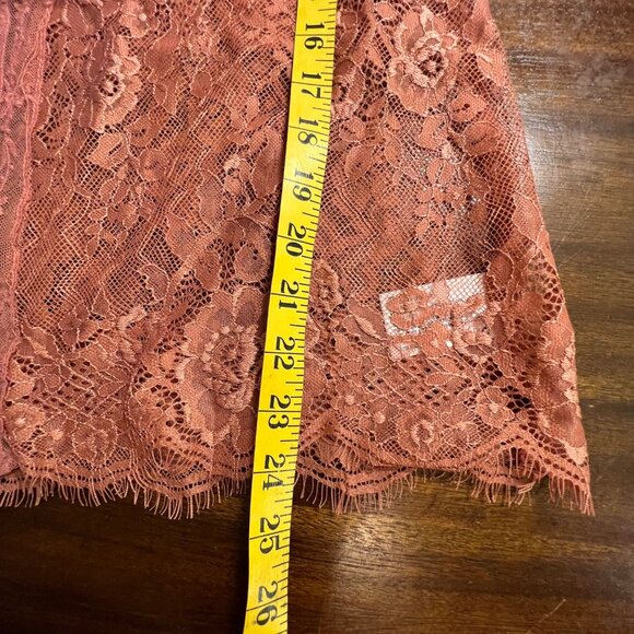 Sheer Pink Flare Sleeve Kimono Boho Flowy Whimsigoth Fairycore Lace Fringe XS - Picture 6 of 10